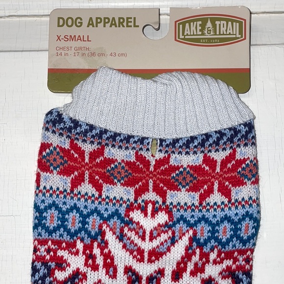 Puppy Dog Knit Sweater Snowflake Pet Clothing Winter Photo 4 Pc Movie Chew Toys - Picture 3 of 10